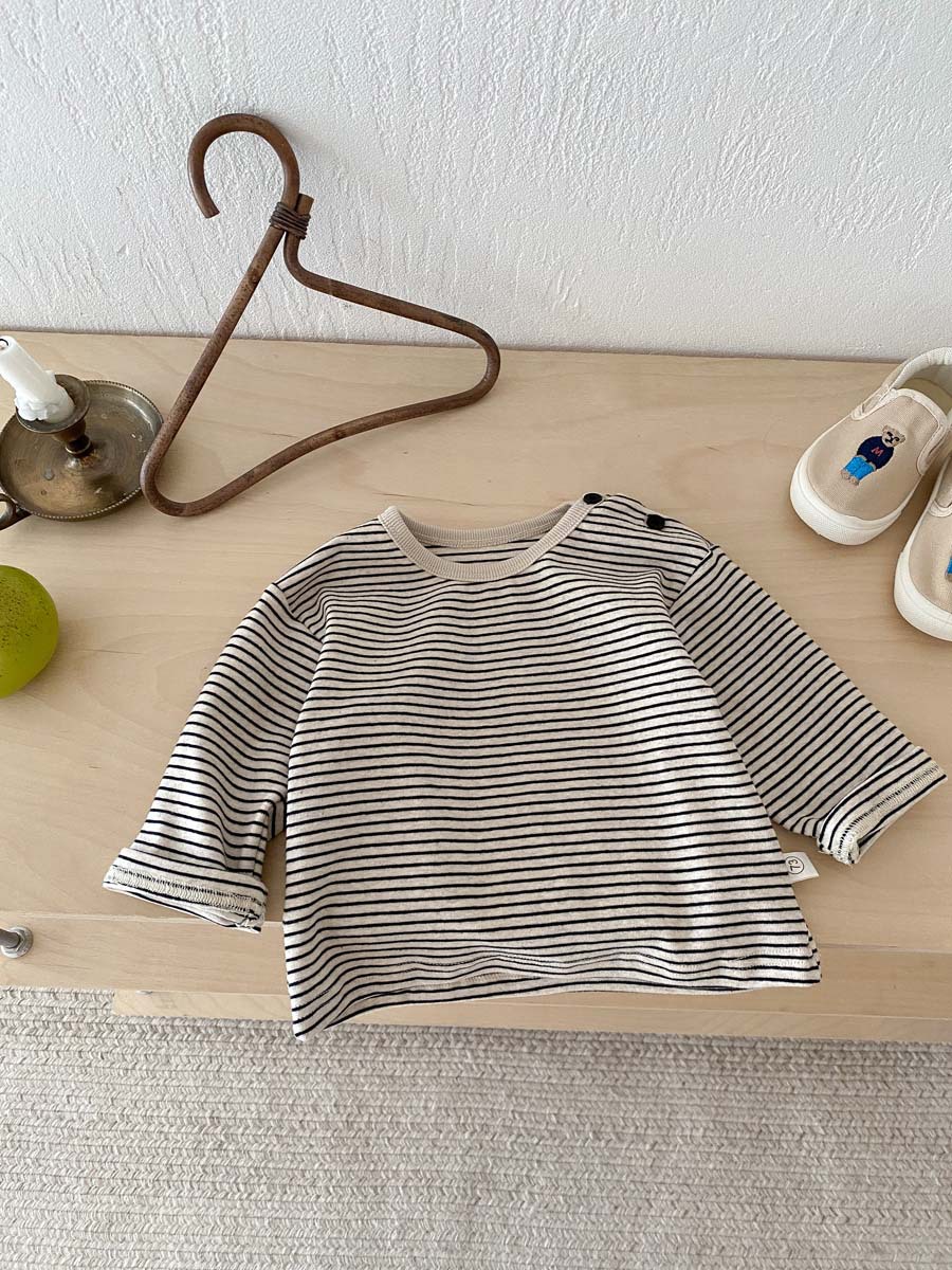 キッズファッション ナチュラルボーダー長袖Tシャツ
