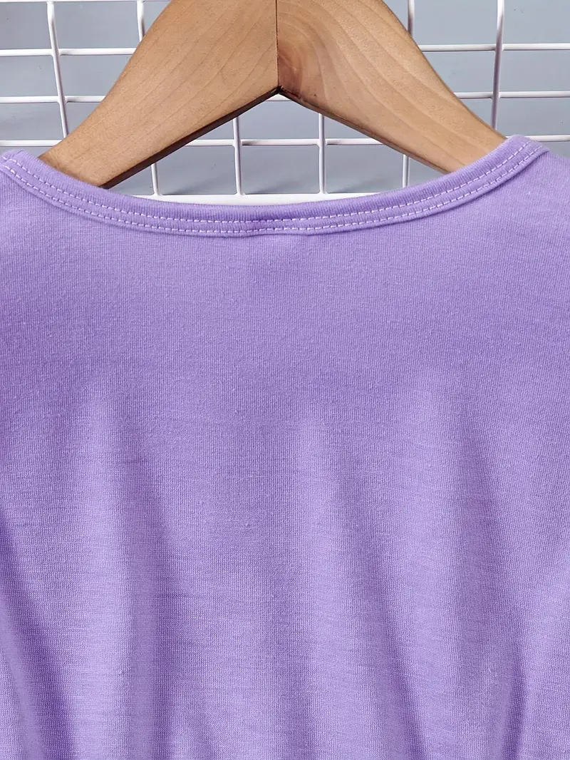 キッズファッション フリル袖ハート柄切替ワンピース