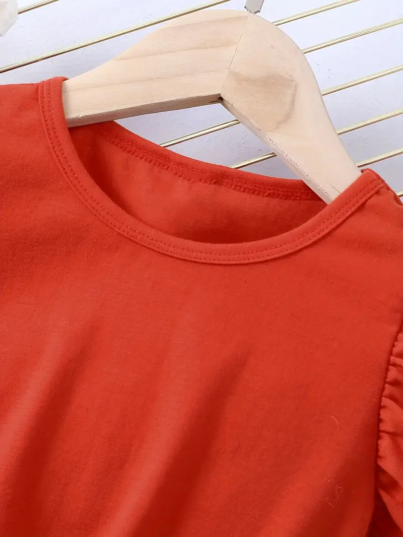 キッズファッション フリル袖ハート柄切替ワンピース