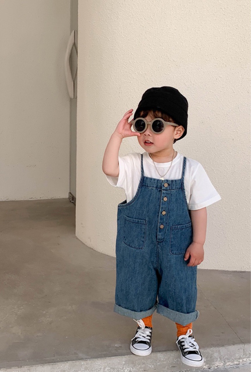 キッズファッション 子供用デニムサロペットオーバーオール