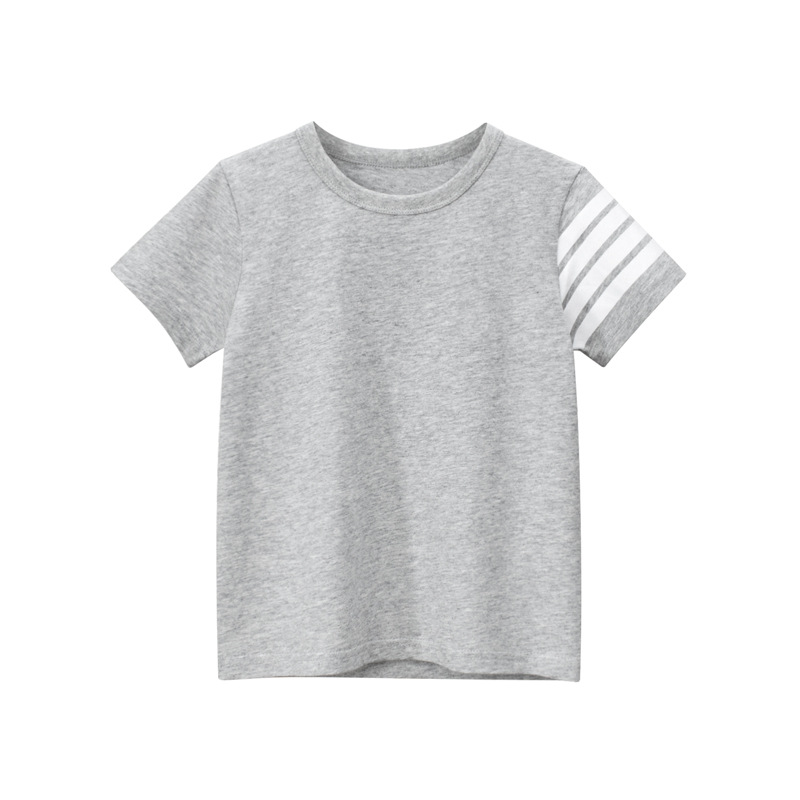 キッズファッション 袖ライン入りベーシック半袖子供服