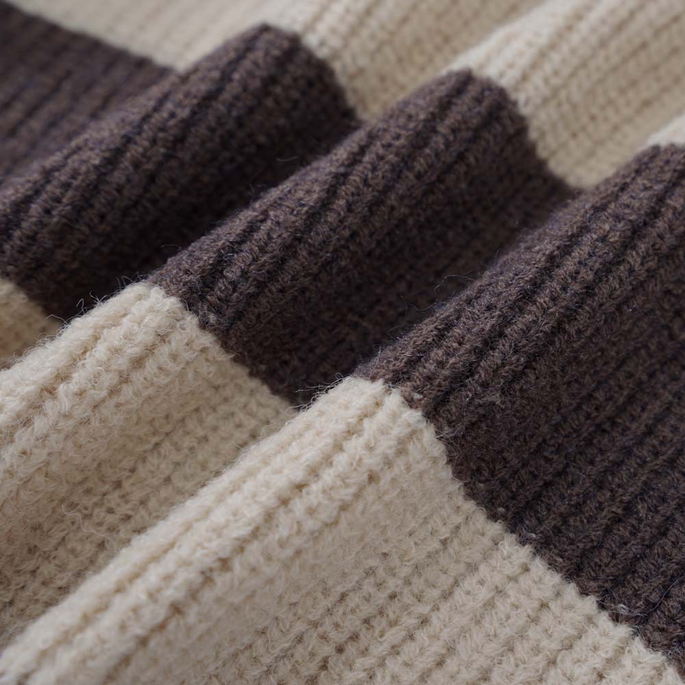 キッズファッション ふんわり太ボーダー長袖セーター