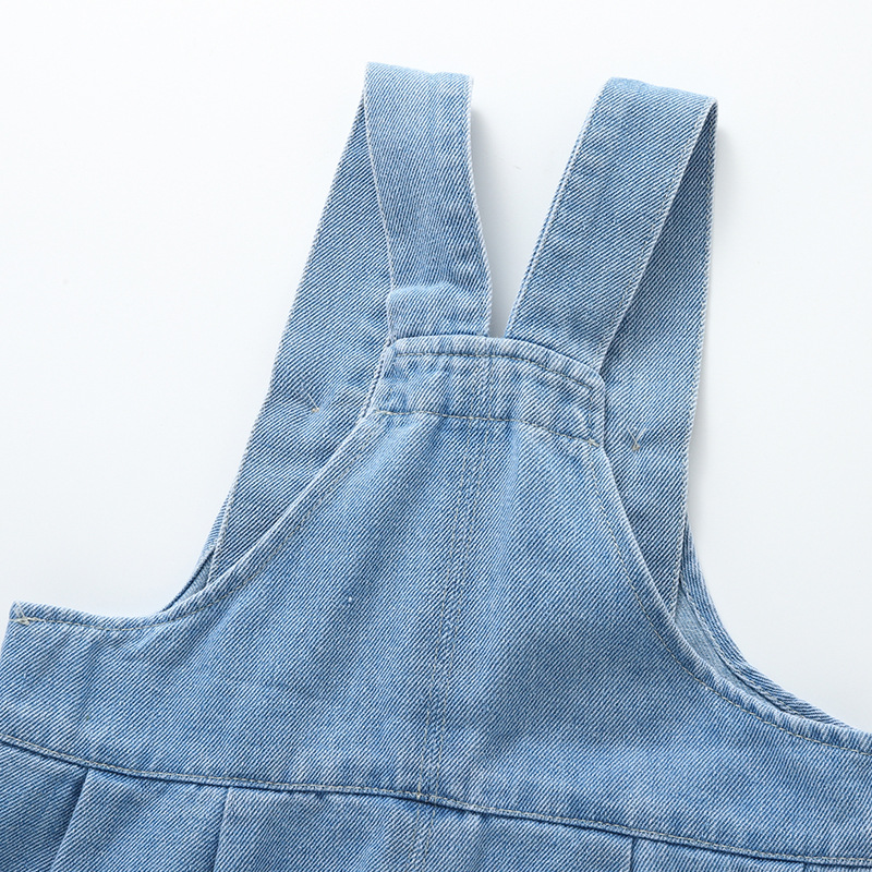 キッズファッション 子供用デニムサロペット可愛いポケット付きオーバーオール