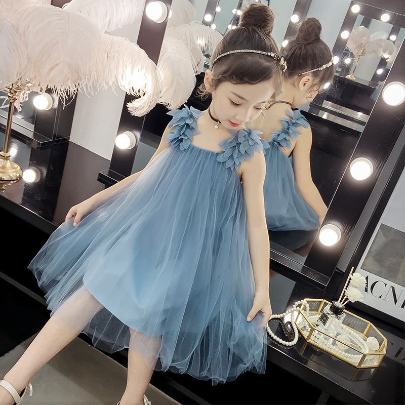 キッズファッション 花びらショルダー重ねふんわりチュール姫様ドレス