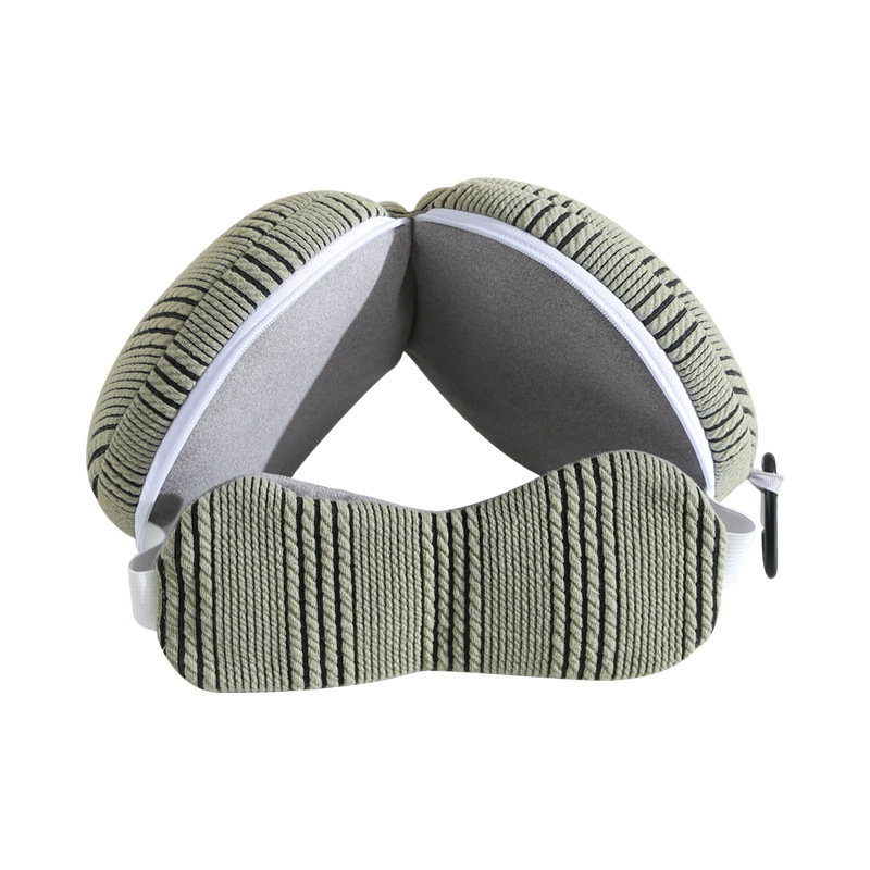 アイマスク 格子柄首枕付き極上眠りセット