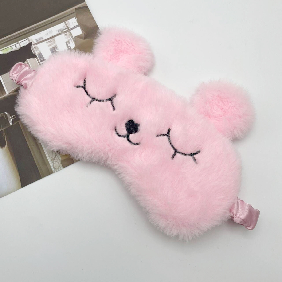 アイマスク もこもこ笑顔のおやすみ仲間アイマスク