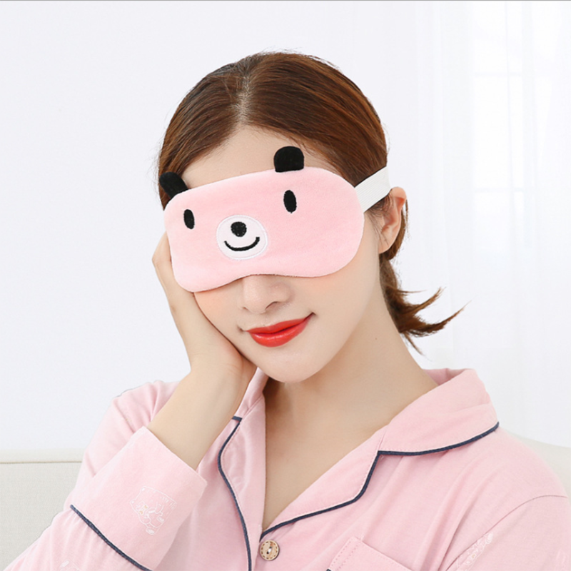 アイマスク ほっこり笑顔のくまさん耳付き面白アイマスク