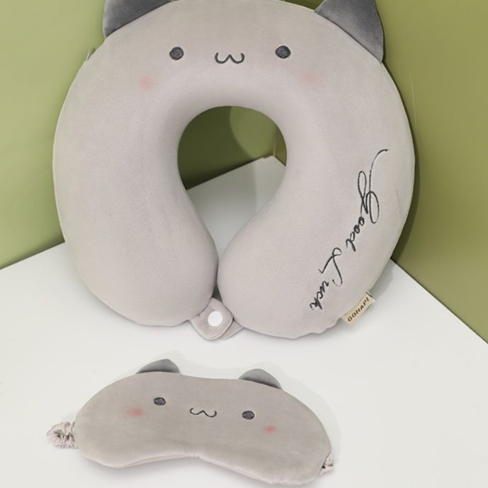 アイマスク ぷにぷに動物さん首枕付きおやすみアイマスク