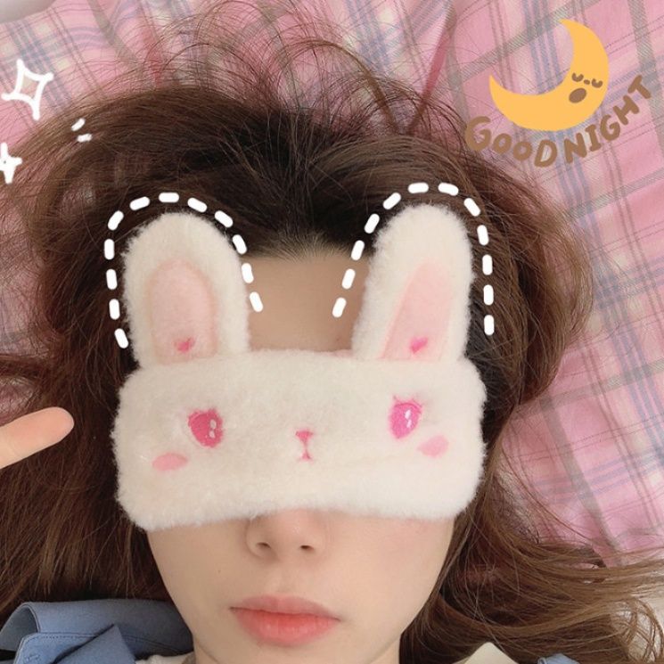 アイマスク もふもふうさぎの夢見顔面白アイマスク