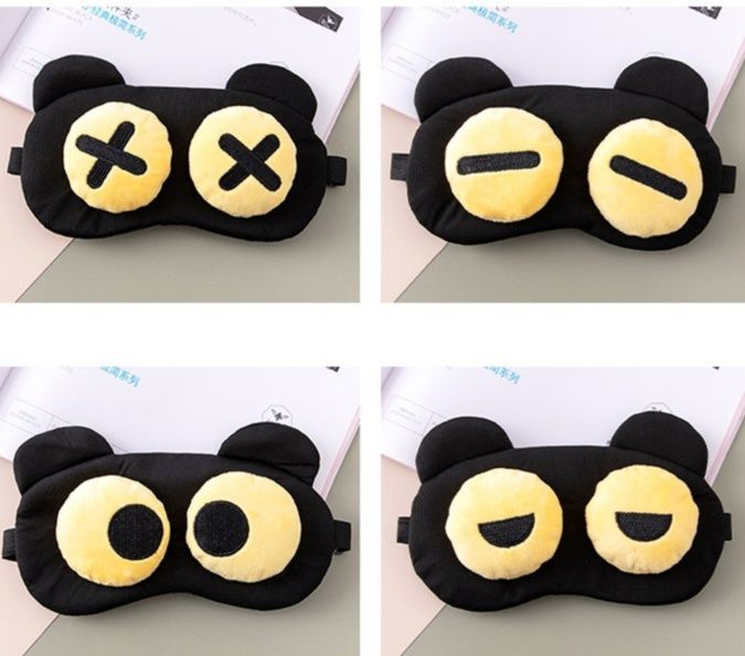 アイマスク 目がぱっちり表情変わる三種類の耳付きアイマスク