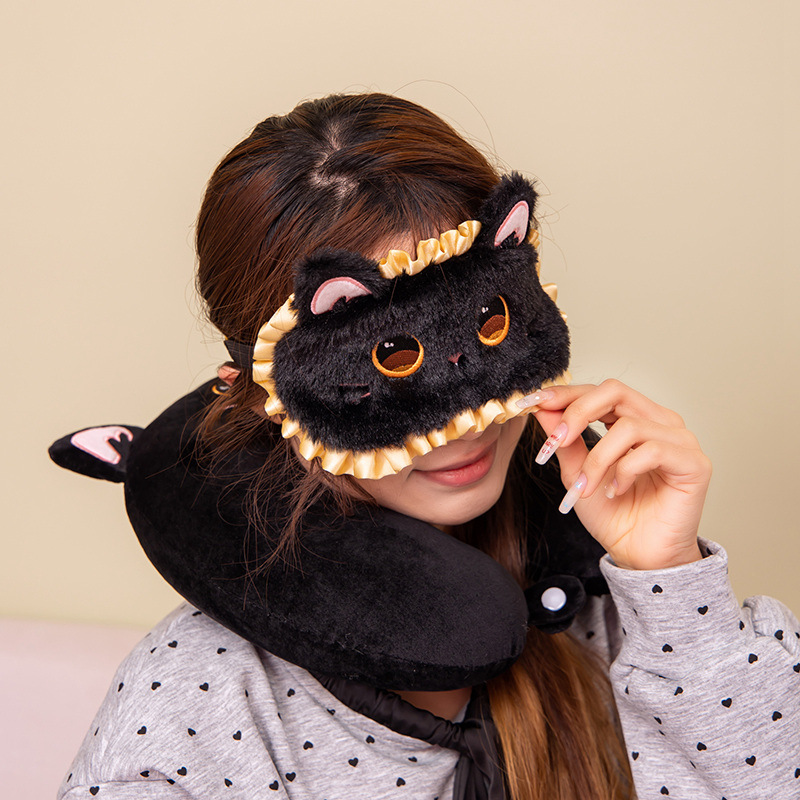 アイマスク ふわもこ動物首枕とお昼寝仲間セット