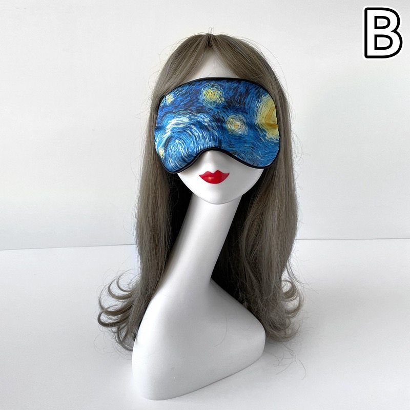 絵画風アイマスク遮光睡眠旅行用