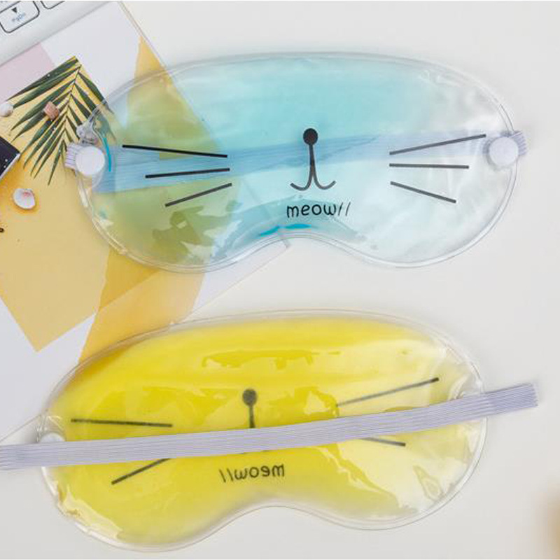 アイマスク 猫の顔デザインひんやり冷却ジェルアイマスク