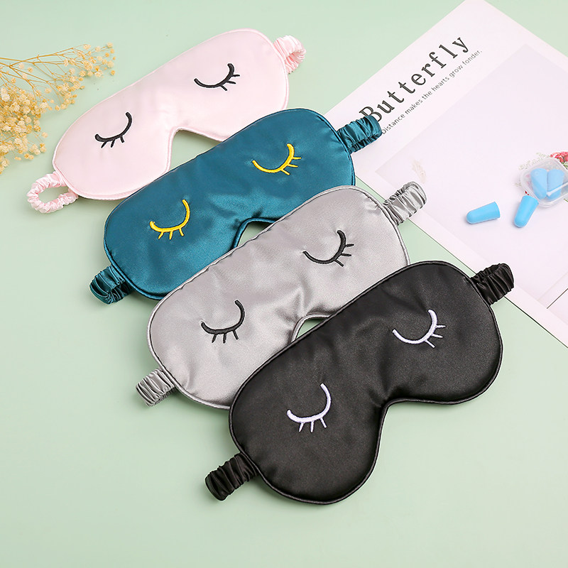 アイマスク おやすみまつ毛刺繍のうたた寝天使面白アイマスク