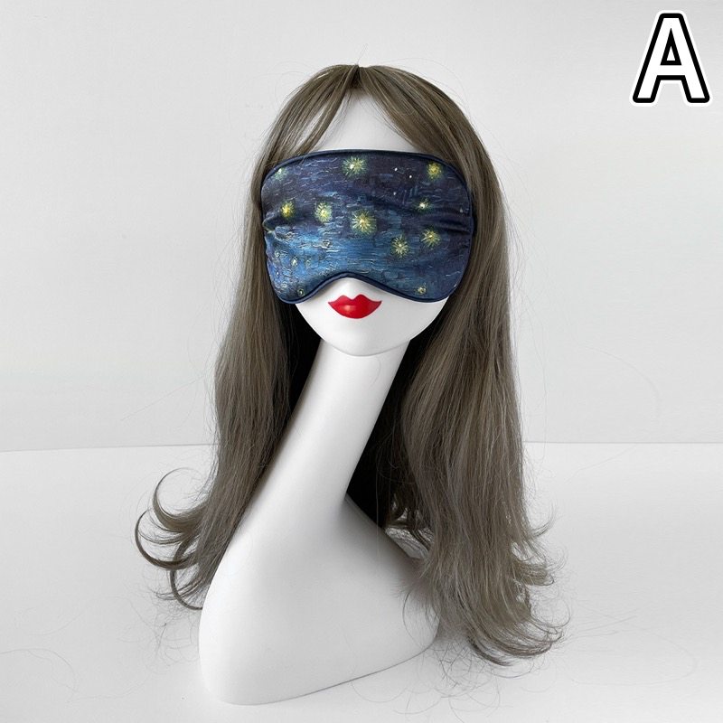 絵画風アイマスク遮光睡眠旅行用