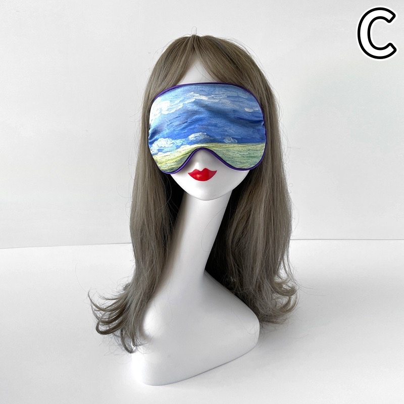 絵画風アイマスク遮光睡眠旅行用