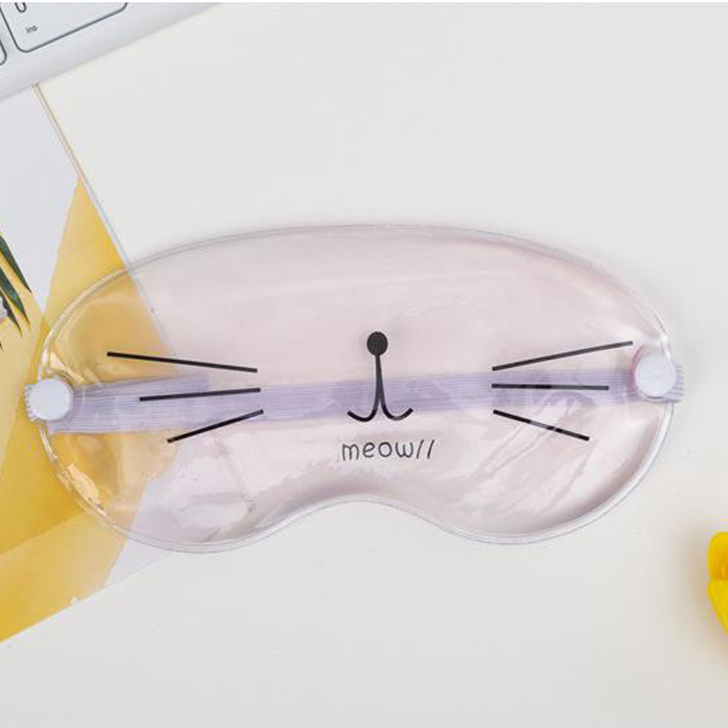 アイマスク 猫の顔デザインひんやり冷却ジェルアイマスク