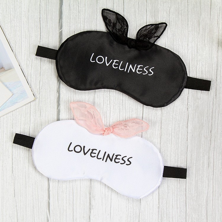 アイマスク うさ耳レース付き安眠アイマスク