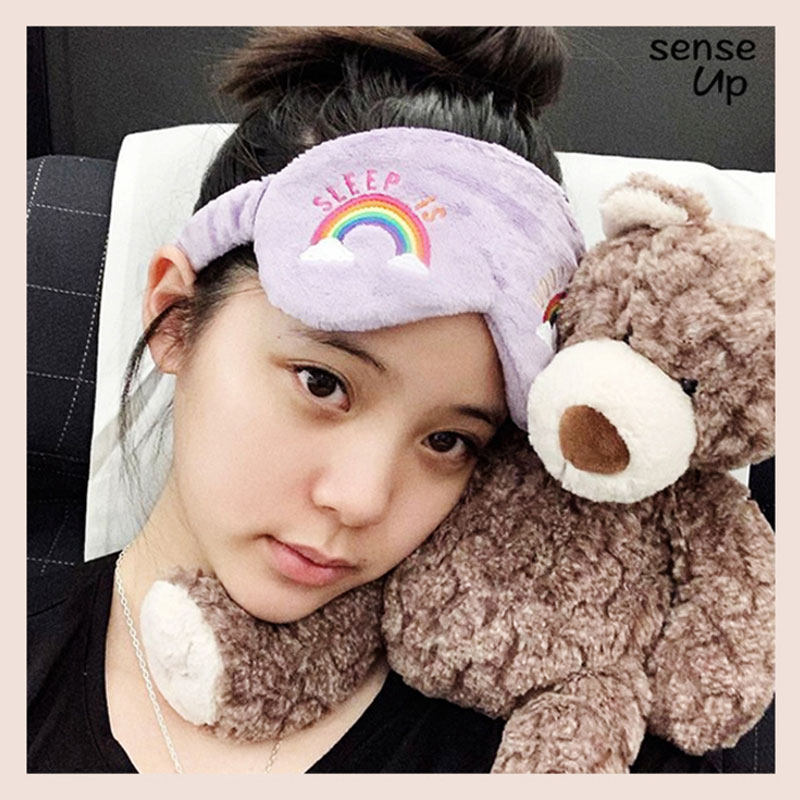 アイマスク 虹色夢見る雲の上もふもふ面白安眠アイマスク