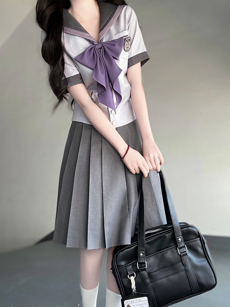 セーラー服 優雅リボン付き制服風セーラートップス