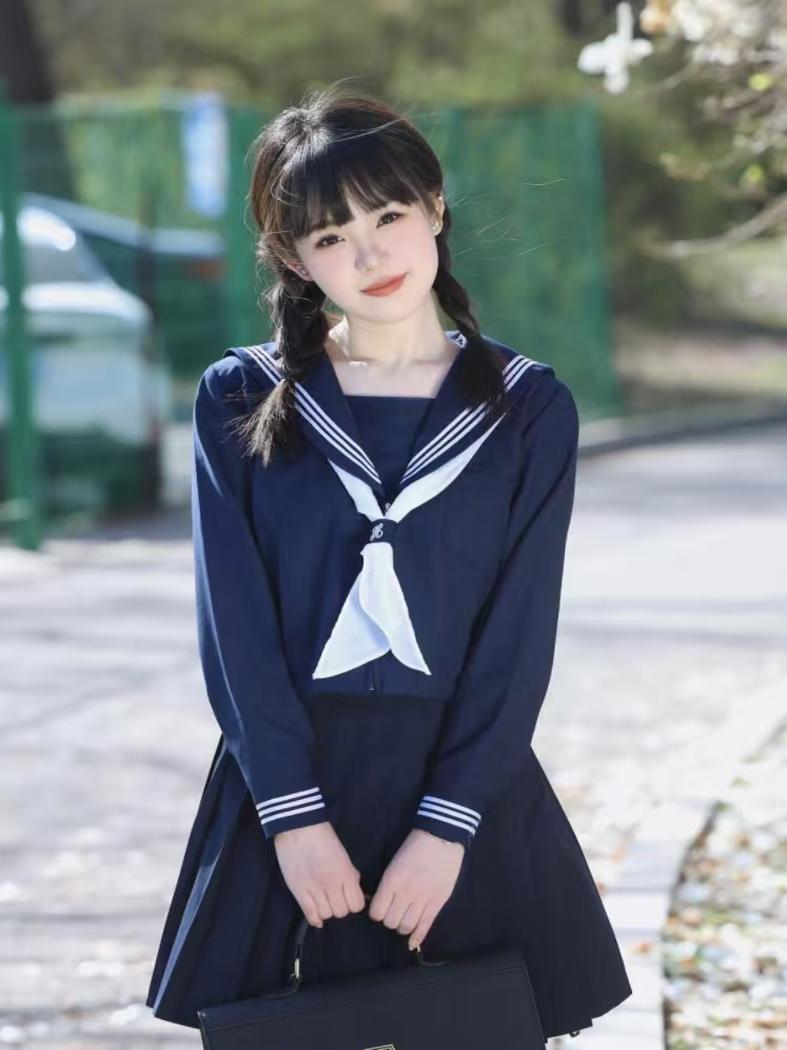 セーラー服 伝統美学 セーラー風長袖トップス