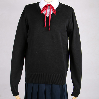 セーラー服 学院風セーラー襟付き長袖ニットベスト
