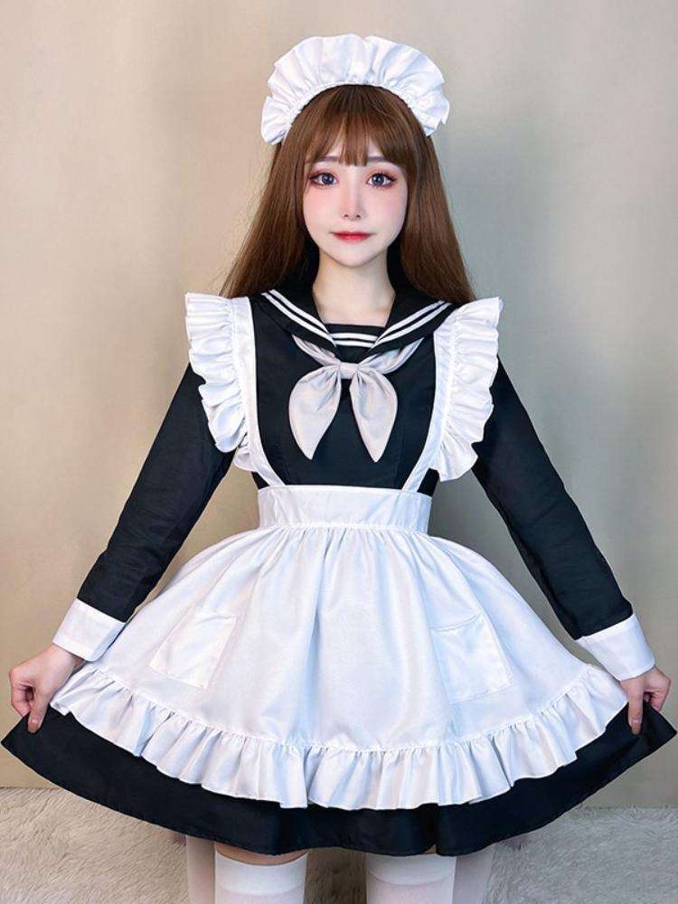 セーラー服 ゴシック風メイド服 セーラーカラー コスプレ衣装