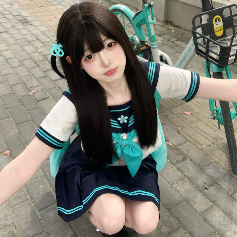 セーラー服 花模様セーラー服トップス