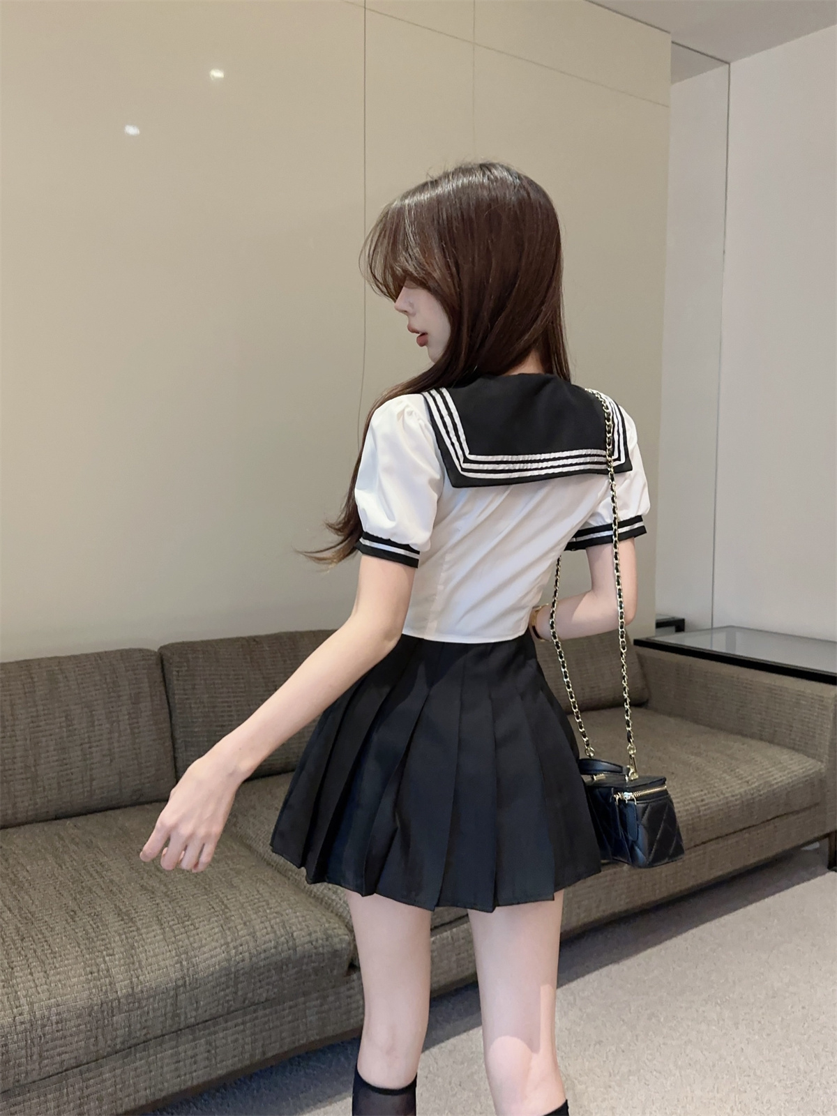 セーラー服 パフスリーブ リボン セーラーブラウス