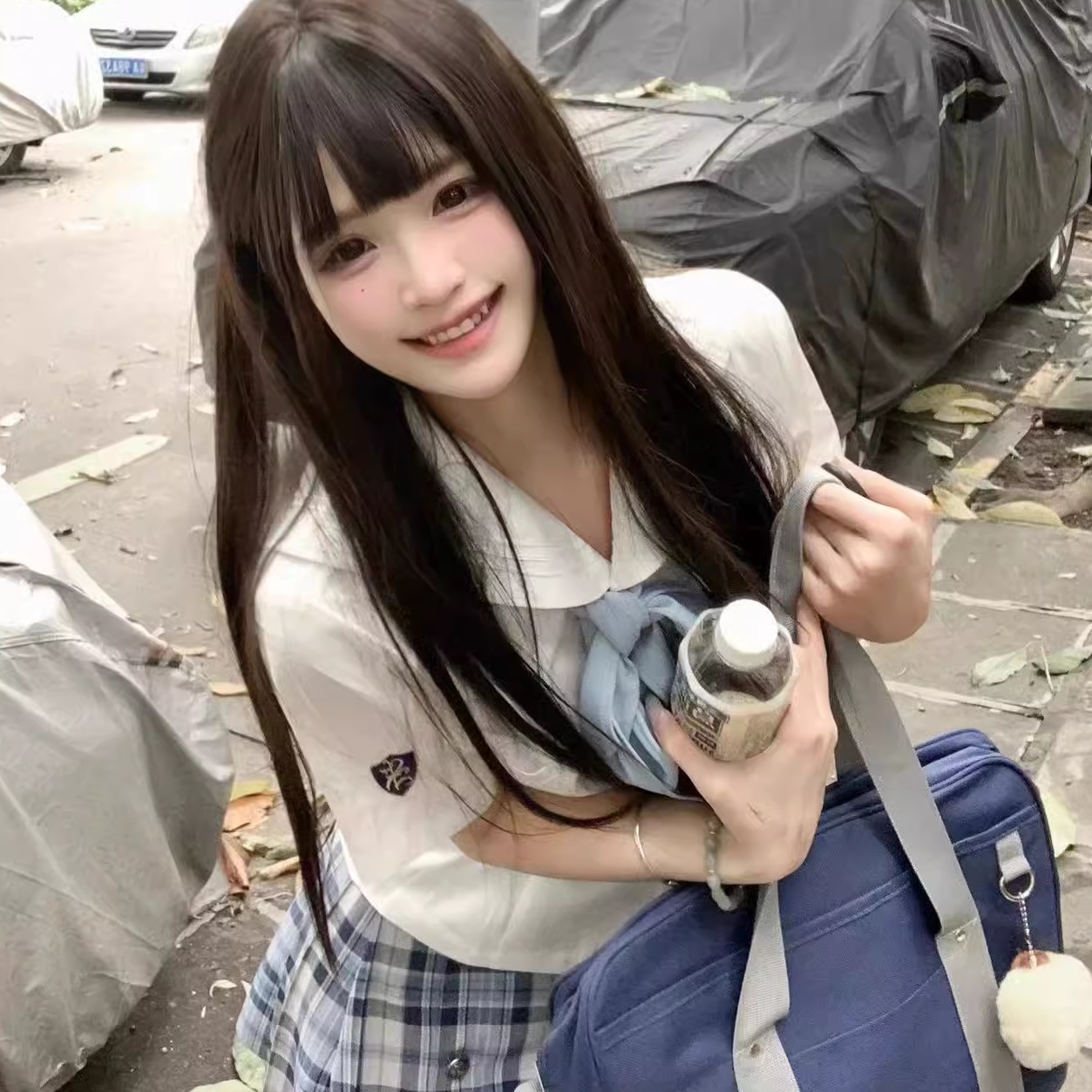セーラー服 清楚リボン付き学園セーラーブラウス