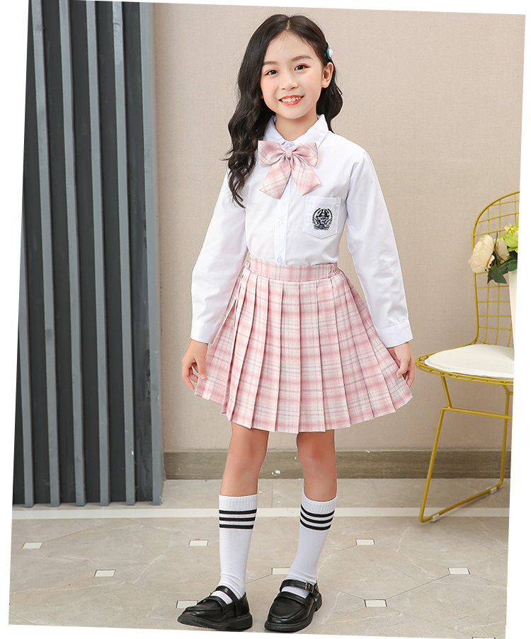 セーラー服 学園風エンブレム付き長袖制服ブラウス