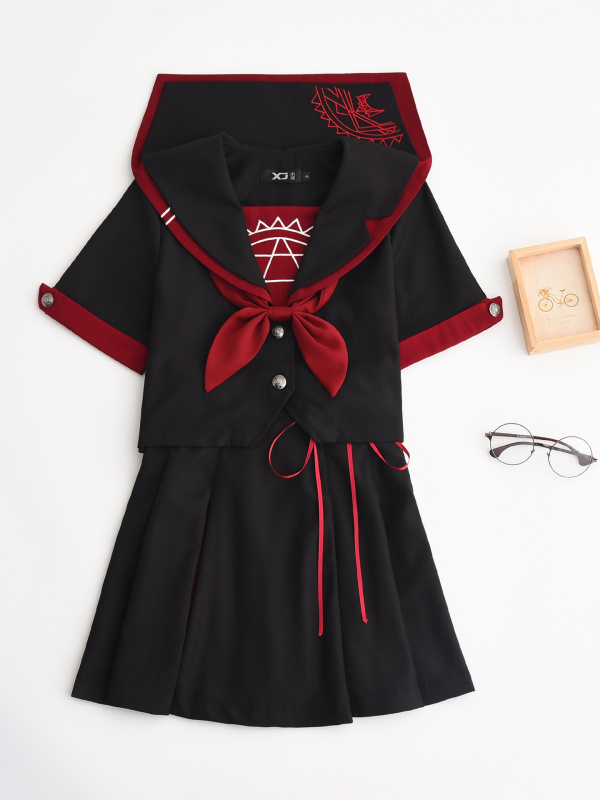 セーラー服 リボン飾り 涼やか半袖セーラートップス