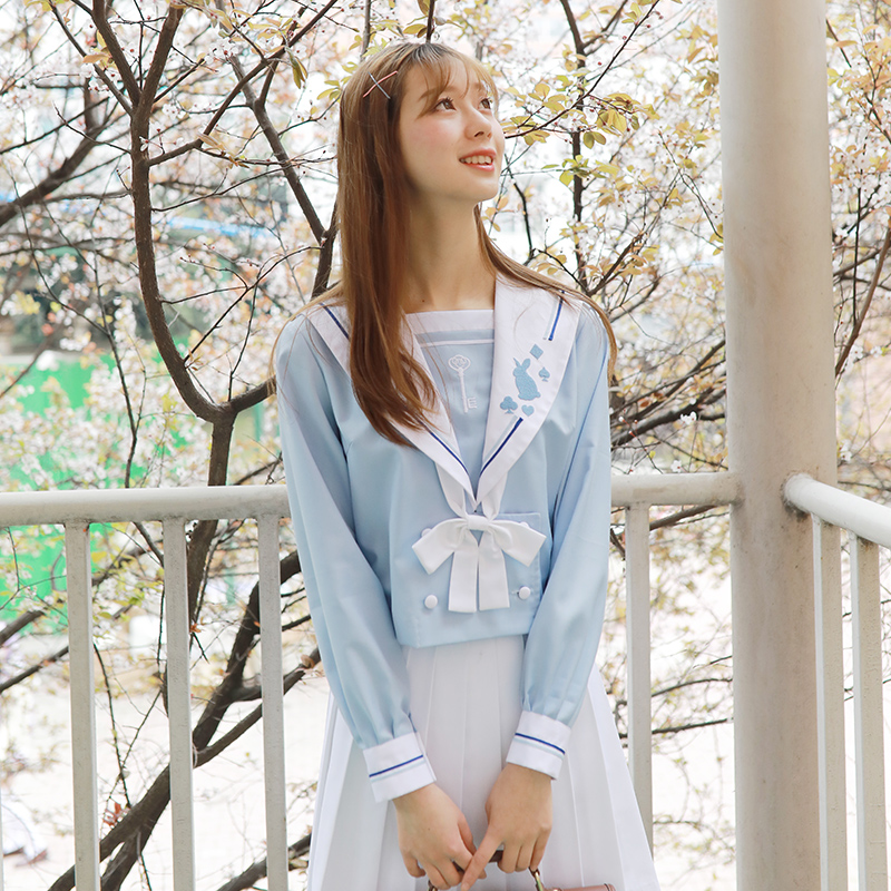 セーラー服 うさぎモチーフ大判襟セーラートップス