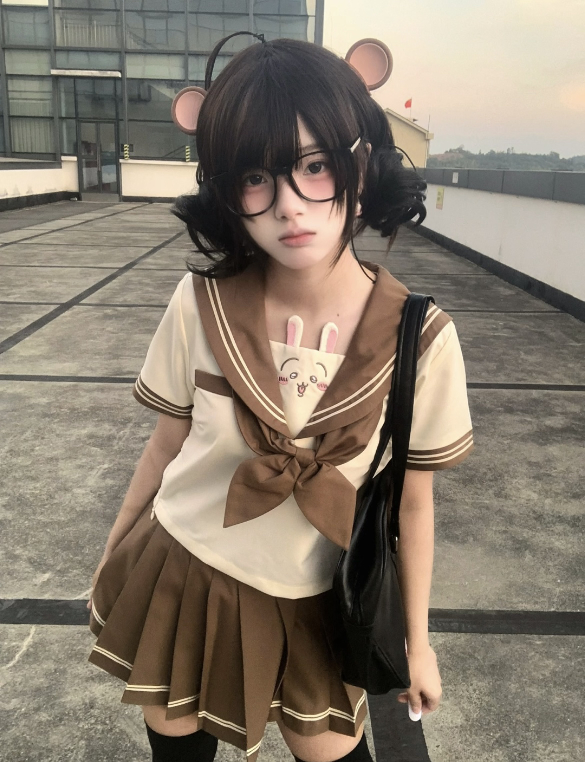 セーラー服 リボン結び セーラー半袖ブラウス
