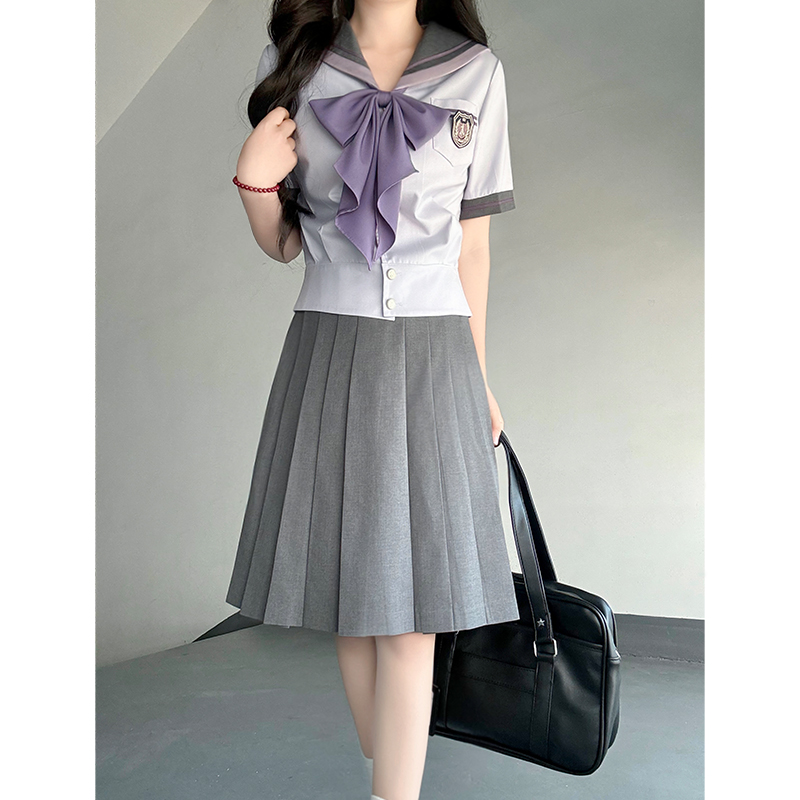 セーラー服 優雅リボン付き制服風セーラートップス