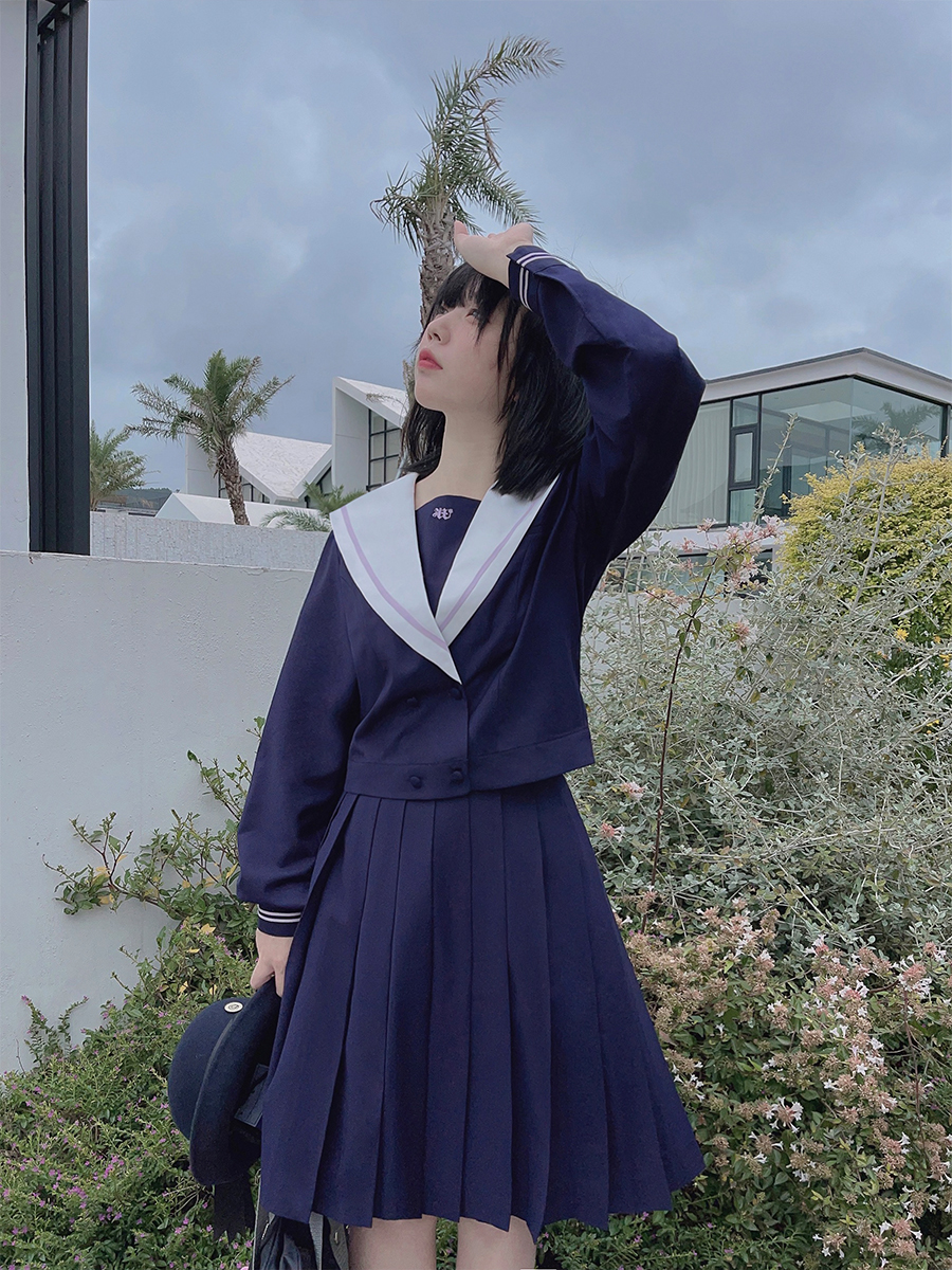 セーラー服 クラシック長袖セーラー襟ブラウス