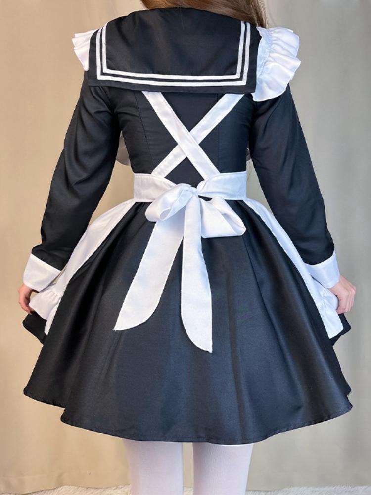 セーラー服 ゴシック風メイド服 セーラーカラー コスプレ衣装