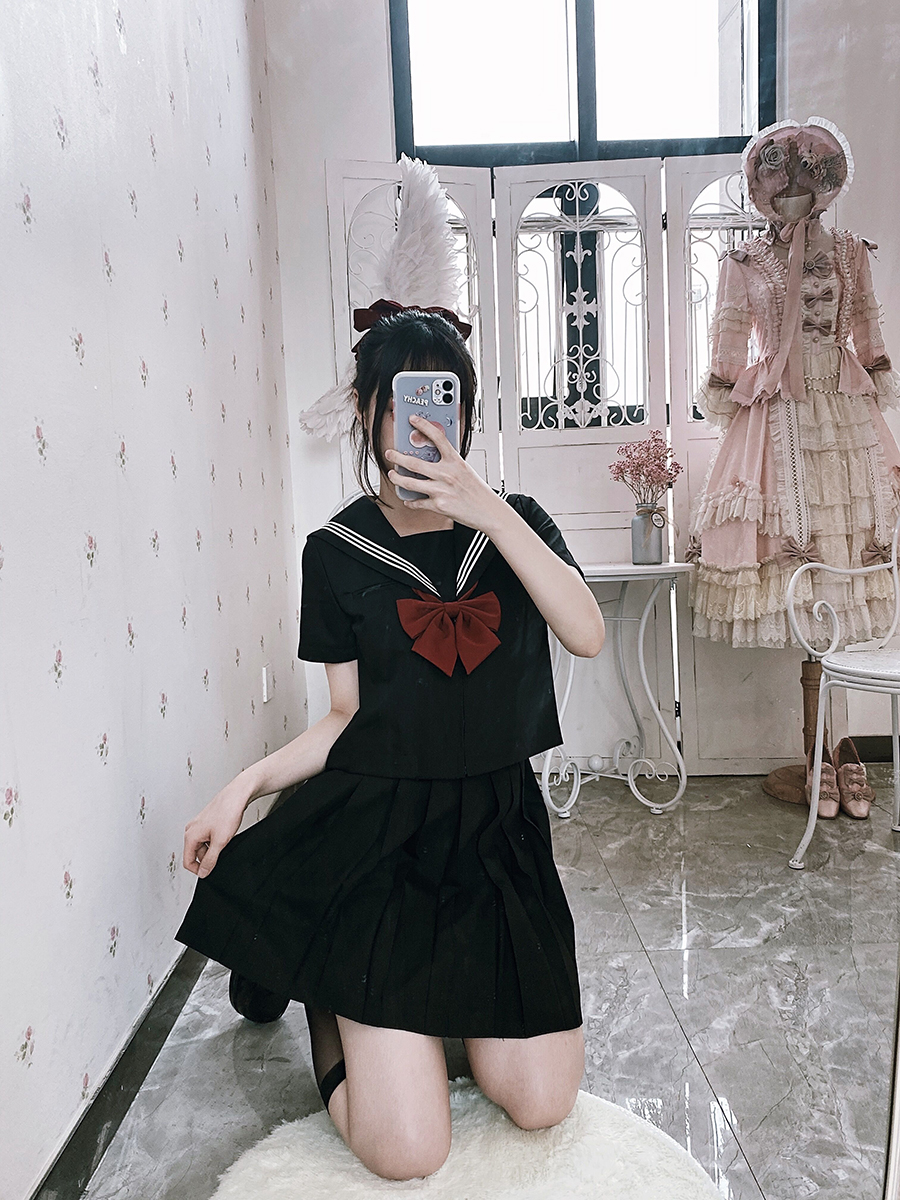 セーラー服 黒色マリンスタイル 制服セット