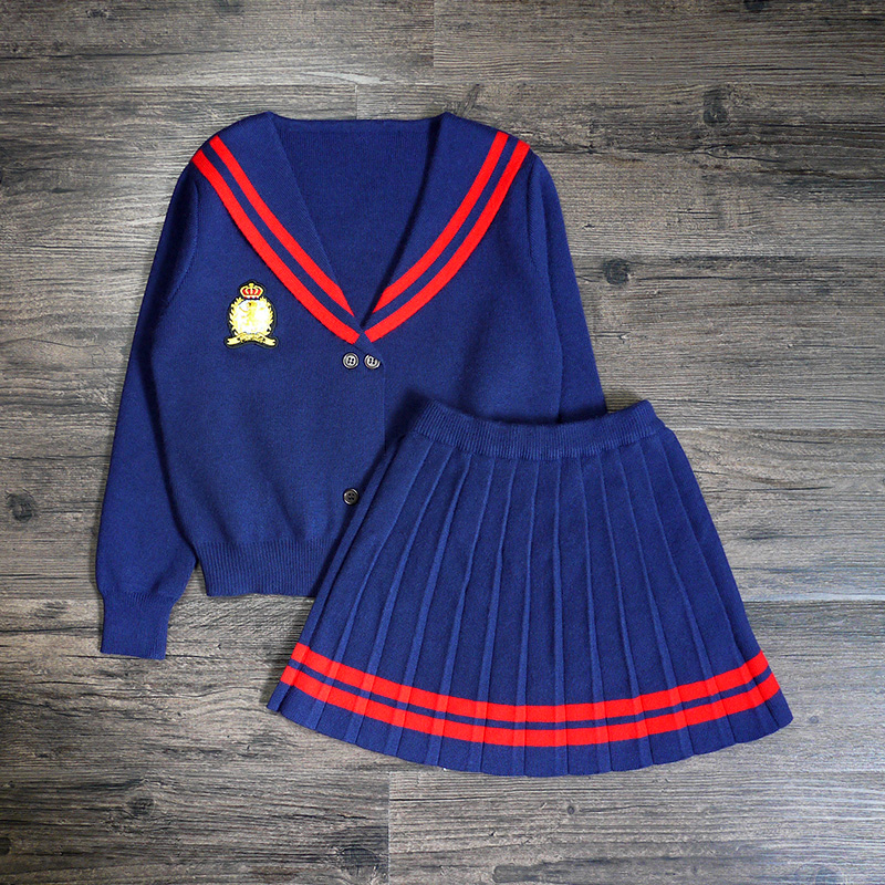 セーラー服 クラシックセーラー風 カーディガン&スカートセット
