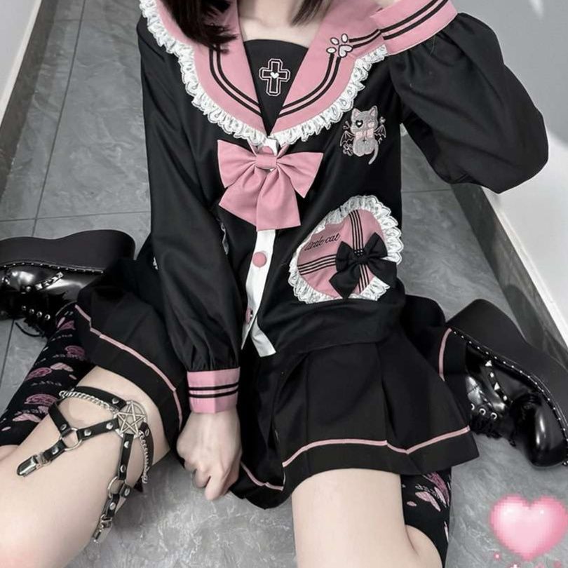 セーラー服 ゴスロリ風 セット