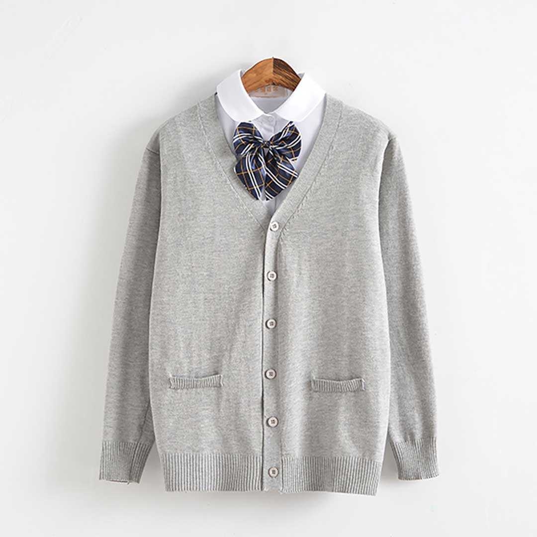 セーラー服 学生制服カーディガン 紺色 男女兼用 通学用ニット