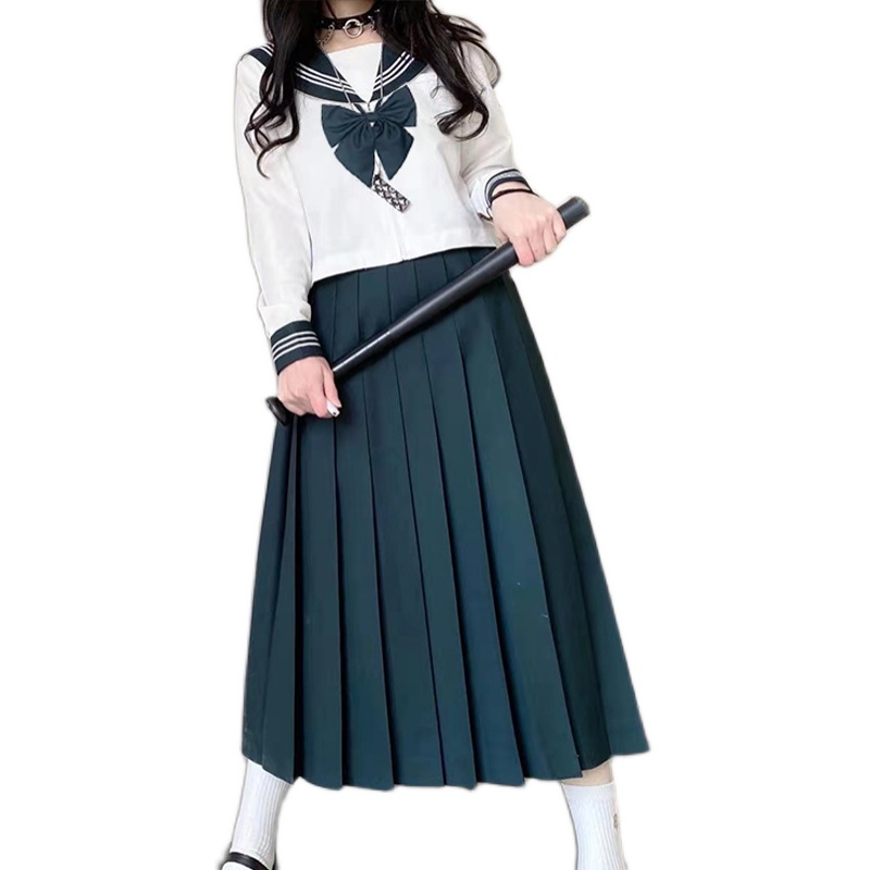 セーラー服 伝統美学 リボン付きセーラートップス