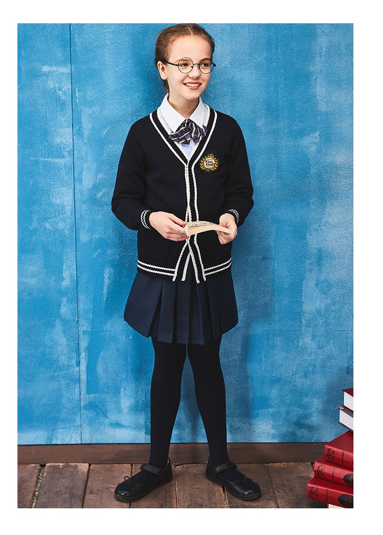 セーラー服 学園風長袖カーディガン付きセーラー服風制服