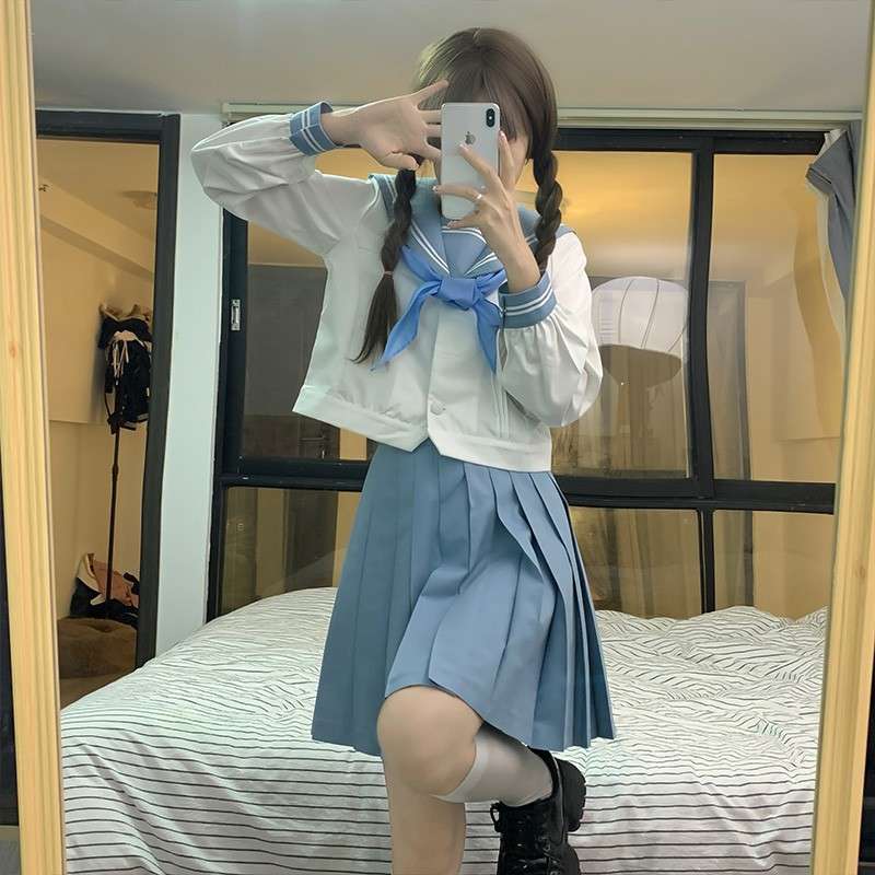セーラー服 清楚可愛いセーラー風ツーピースセット
