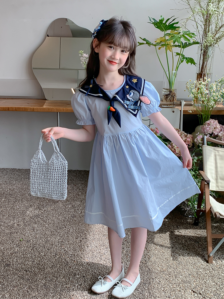 セーラー服 お星さま刺繍入り子ども用マリンワンピース