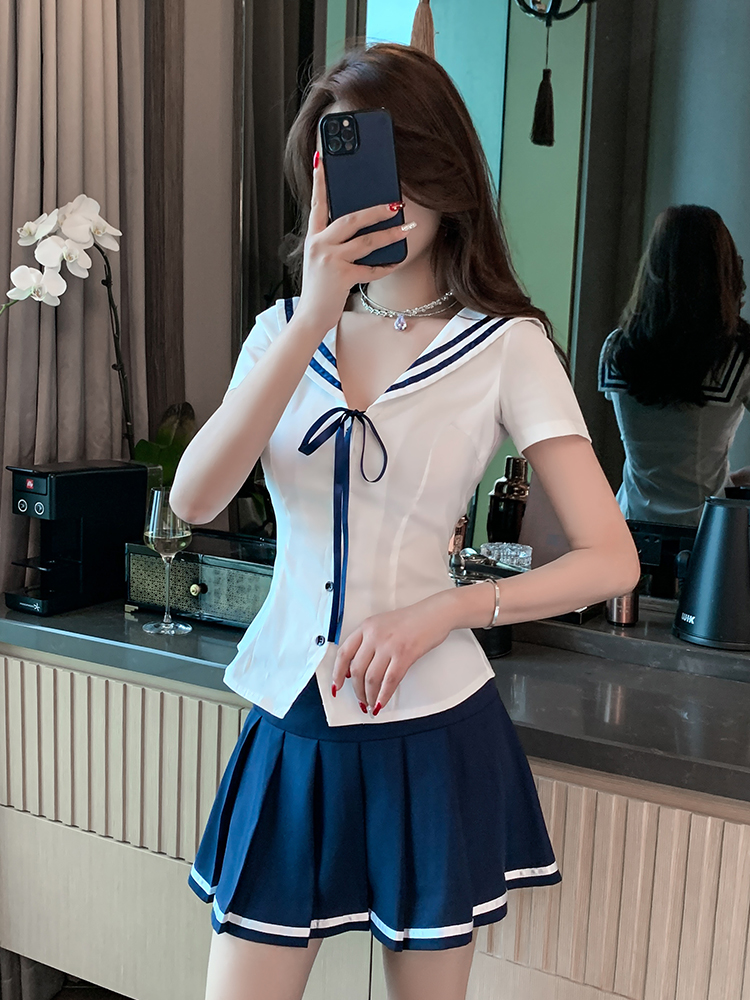 セーラー服 清楚リボン セーラーカラー ブラウス
