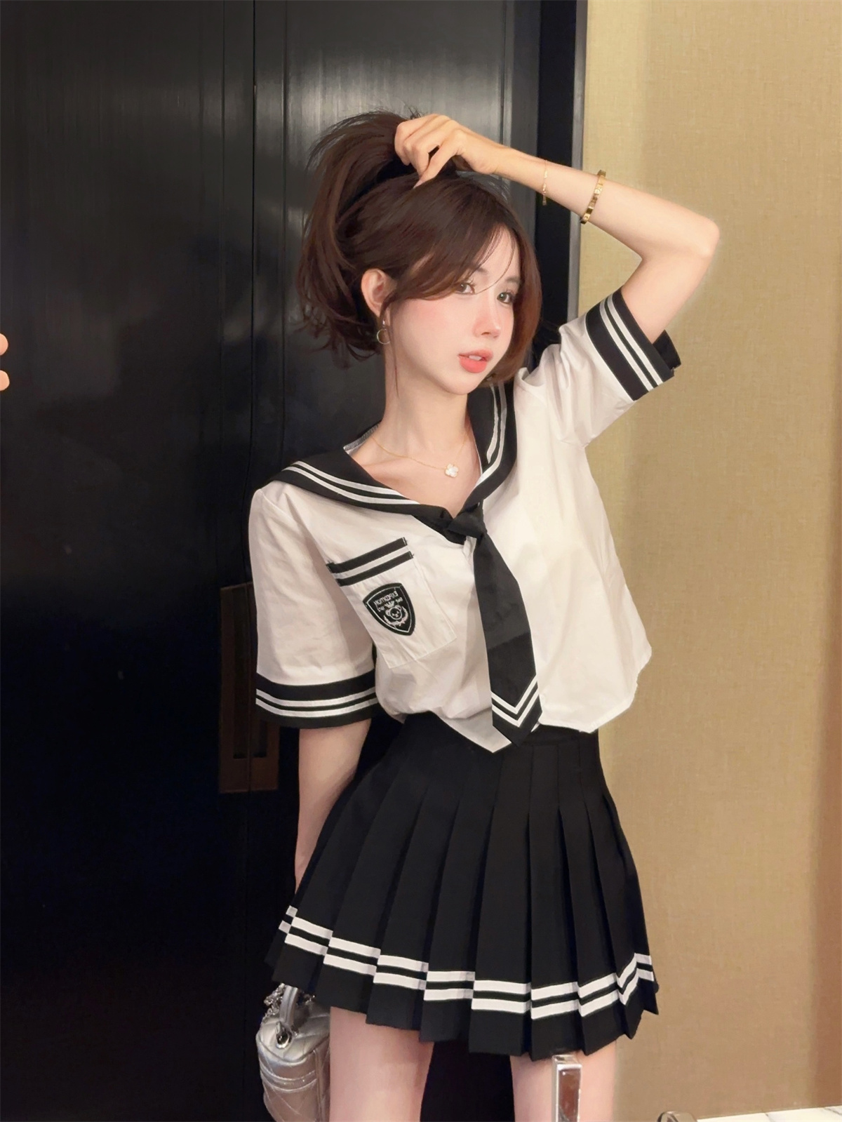 セーラー服 クラシック学院風セーラー半袖ブラウス