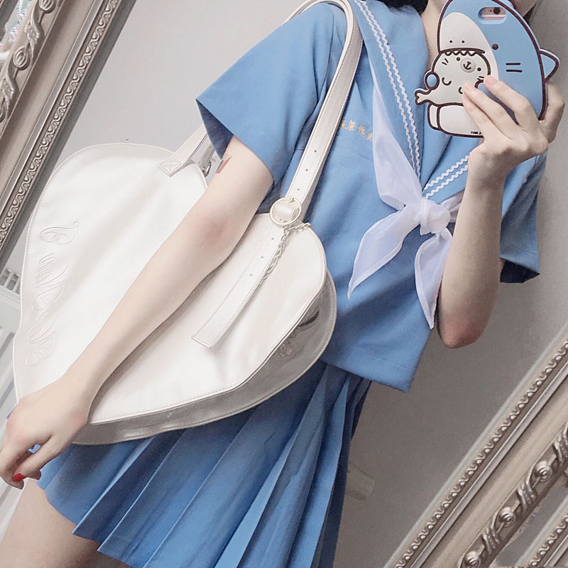 セーラー服 清涼感あふれる二本ライン セーラートップス