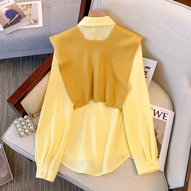 セーラー服 スカーフ付き長袖セーラー風ブラウス