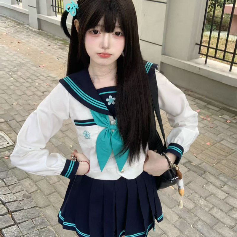 セーラー服 花模様セーラー服トップス